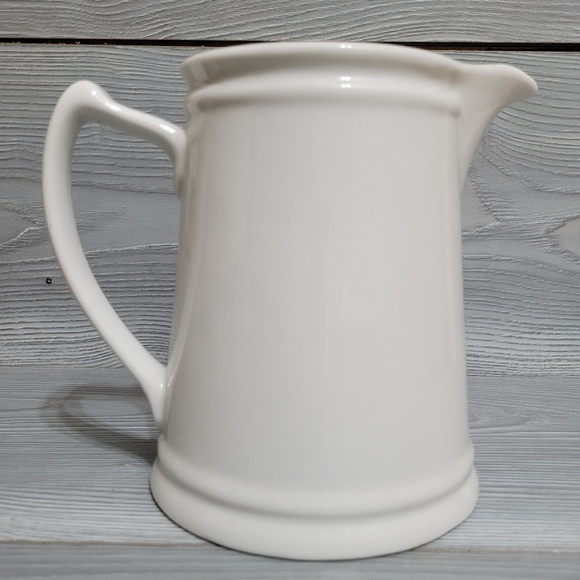 White Ceramic Pitcher Tri-Chef Oven Microwave Dishwasher Safe 6" Tall 4.75" Wide - Picture 2 of 8